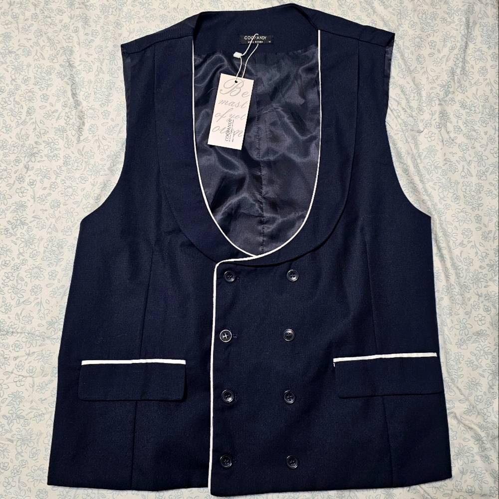 Mens Double Breasted Suit Vest new - Medium